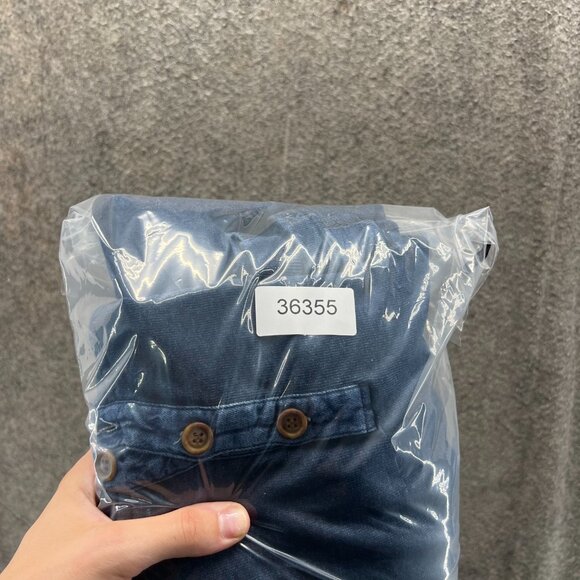 McKenzie Tribe Pullover Mens Large Blue Denim Collar Sweatshirt Henley Jacket - Picture 9 of 9